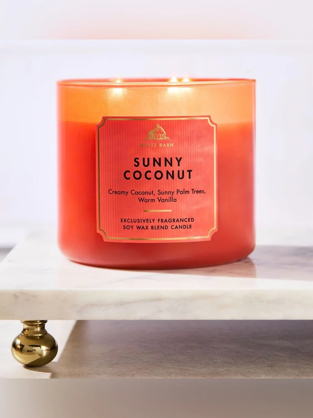 Bath & Body Works White Barn Sunny Coconut 3-Wick Candle White Barn
